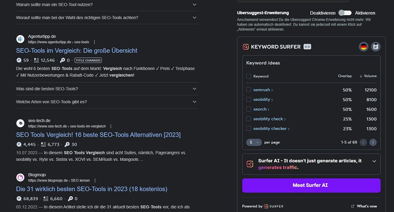 surfer seo google search