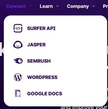 surfer seo integrations