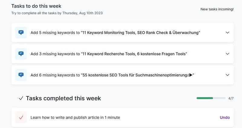 surfer seo tasks to do